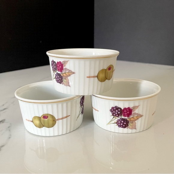 SET of 3 Evesham Ramekins by Royal Worcester - Picture 1 of 7